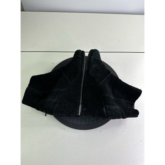 Toms Wedge Bootie Women's Sz 8.5W Black Suede Slip On Side Zip Round Toe - Picture 4 of 9